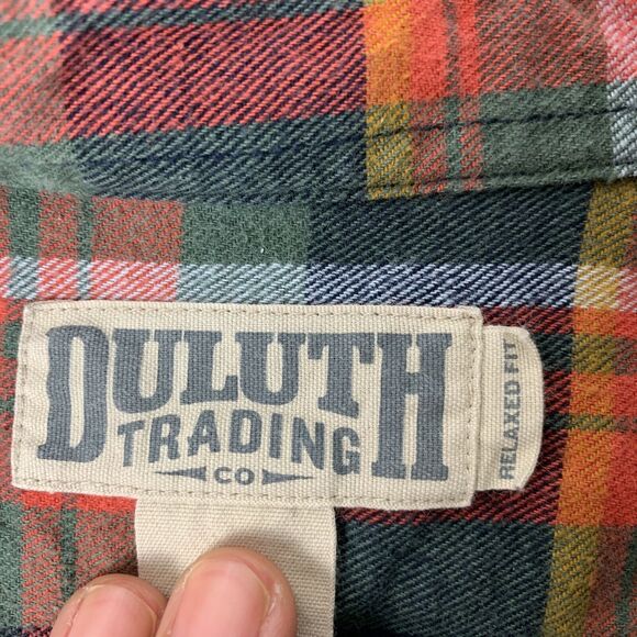 Duluth Trading Mens Large Heavy Flannel Long Sleeve Shirt Relaxed Fit Cotton - Picture 8 of 11